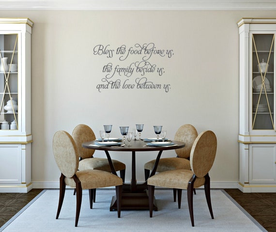 Bless the Food Vinyl Wall Decal, Family Love Quote