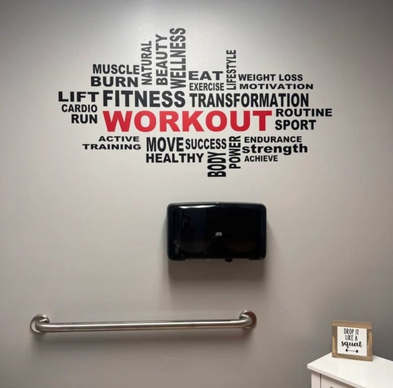 Gym decor gym decal home gym workout space exercise room weight loss goals muscle building goals fitness journey gym wall art gym bathroom