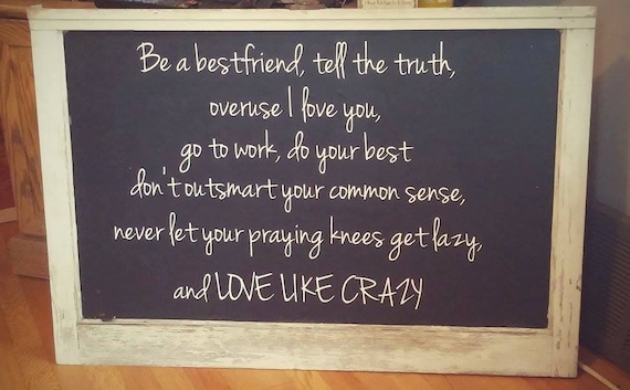 Love Like Crazy vinyl wall quote. Chalkboard not included.- Vinyl Decal