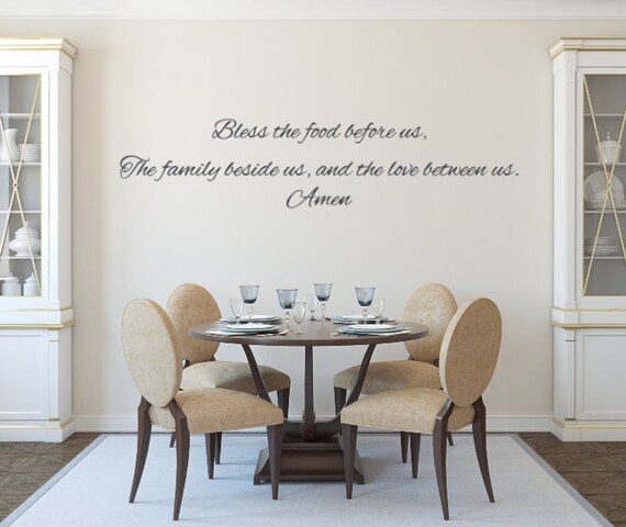 Bless the Food Family Love Wall Decal, Matte Finish Vinyl (Custom Sizing)