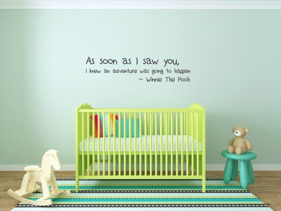 As soon as I saw you, I knew an adventure was going to happen. Vinyl wall decal