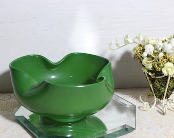 Vintage Glass Cigar Ashtray Bowl, RARE Painted Glass Cigar Ash Bowl