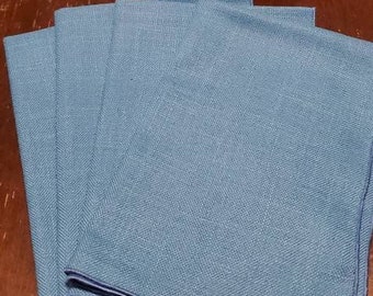 Vintage Blue Napkins Set of 4 Rectangular Polyester Cloth Napkins