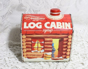 Log Cabin Tin Can Etsy