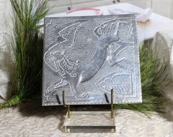 Vintage Wilton Columbia Trivet, PENNSYLVANIA Metal Medieval Lion Trivet USA