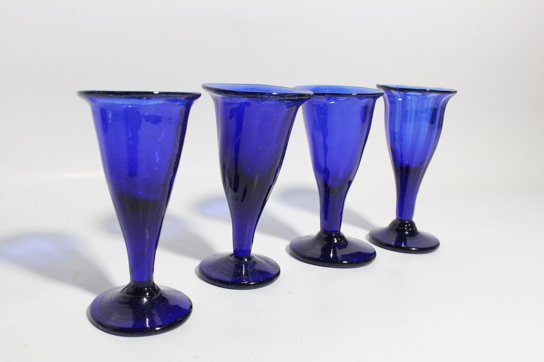 Blown Glass Cordials Glass Cups, 4 Glass Mini Liquor Glasses Etsy