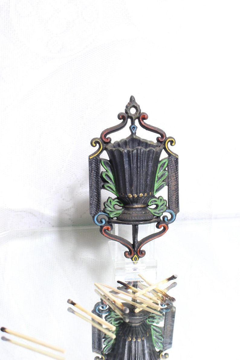 Vintage Iron Match Holder Wilton Wall Hanging BBQ Area Decor Etsy