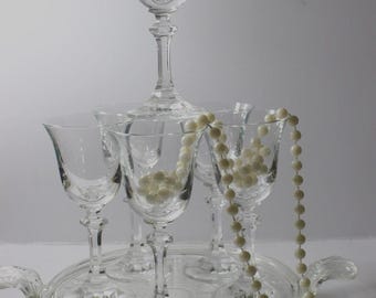 Royal Bavarian Crystal Cordials Liquor Cups Set of 6; West Germany 1964