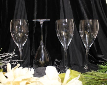 Thin Glass Champagne Flutes - Set of 4 - Wedding Toast Cups