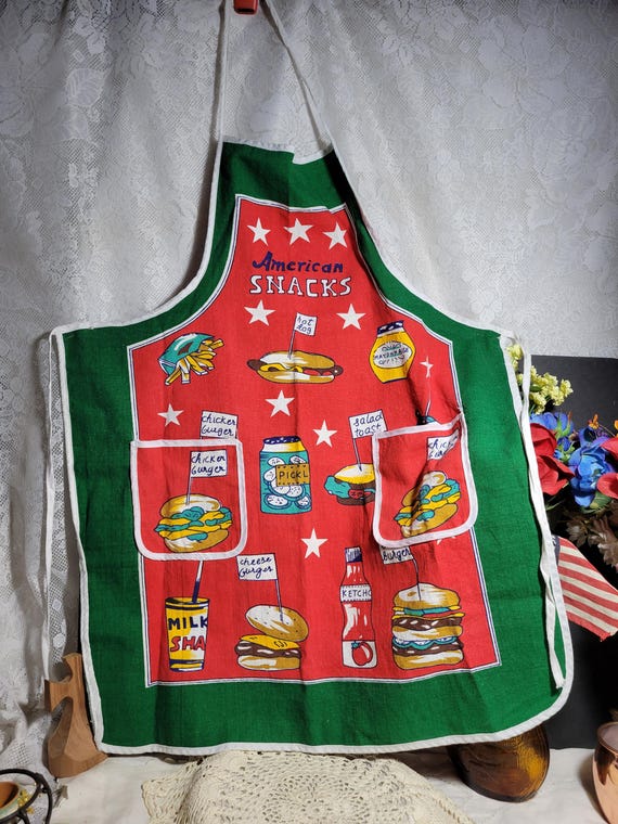 Full 100% Cotton Apron, American Snacks Graphic by Unitex International