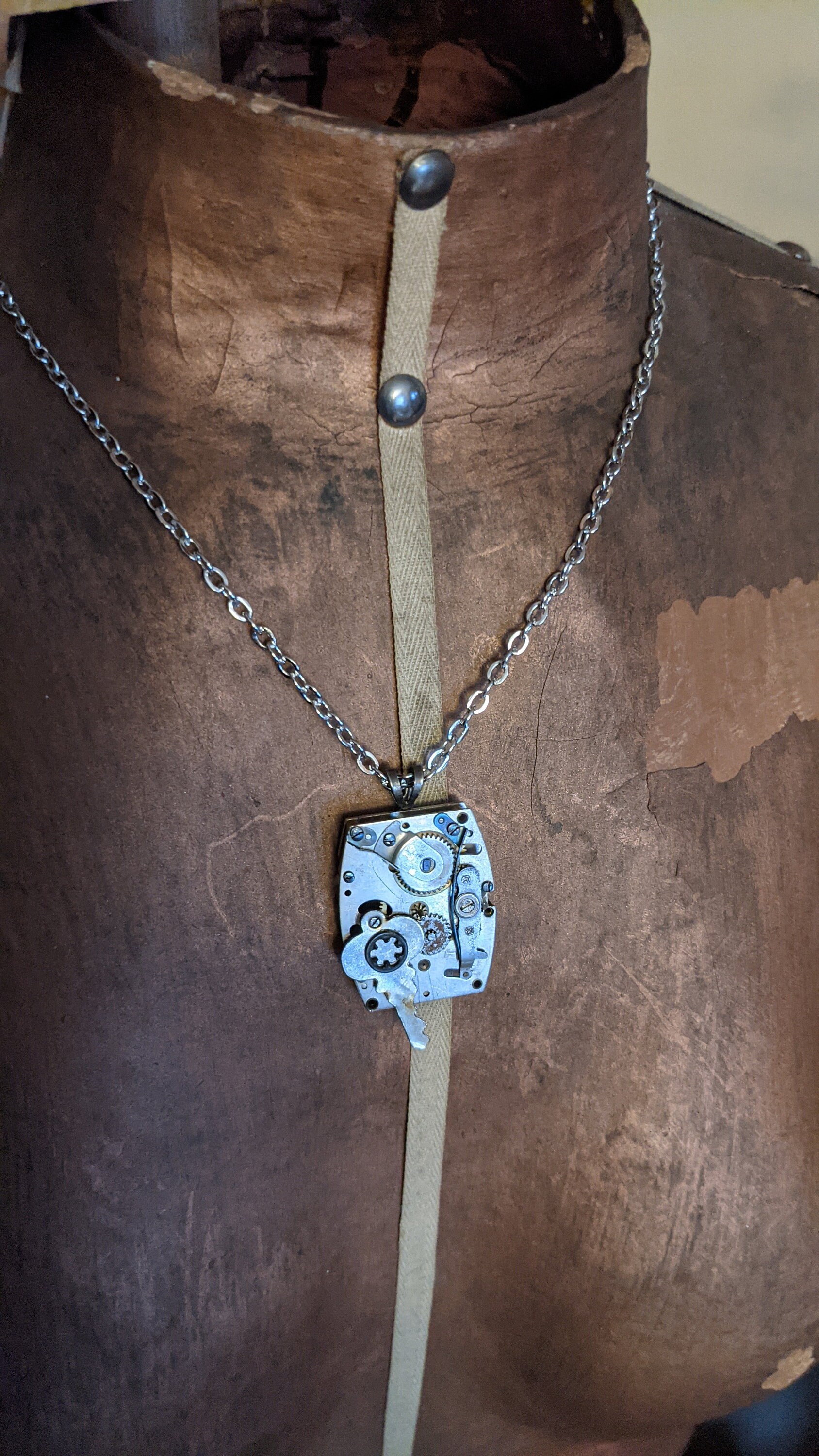 Vintage Watch Parts Necklace With Vintage Key. Etsy