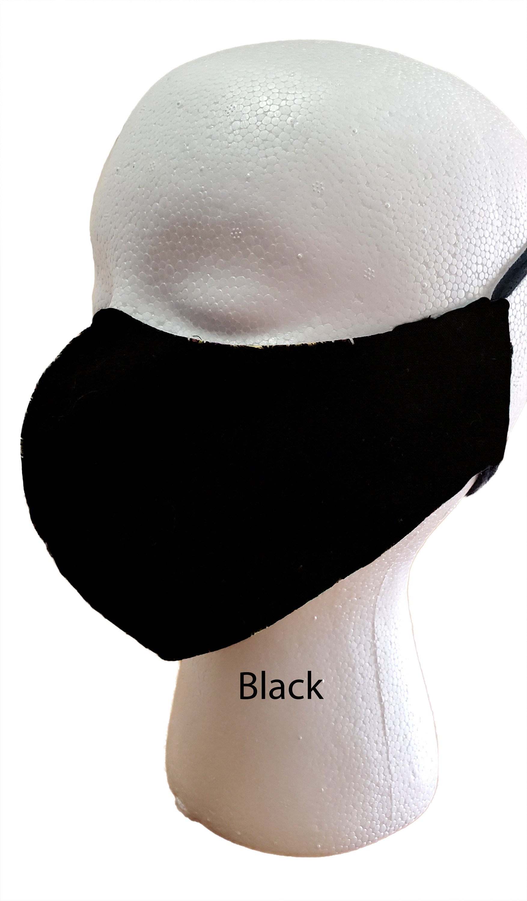 Black Fabric Face Mask Reusable Adjustable Filter Pocket Etsy