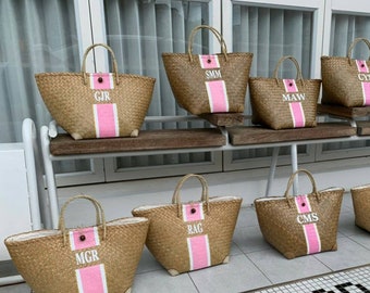 VELMAR ) Personalized Straw Beach Bag, Bachelorette Party Gift