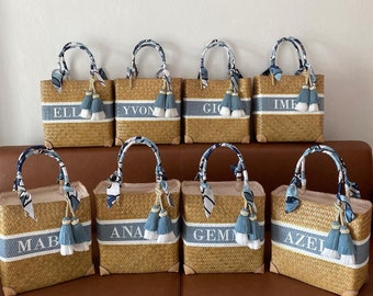 Velmar) Bespoke Luxury Personalized Bachelorette Party Gifts, Dusty Blue, Unique bridesmaid ideas, Beach wedding, All things blue and white