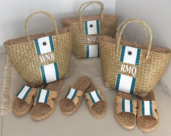 VELMAR ) Personalized Wicker Straw Bag, Bridesmaid Gift, Bachelorette Party