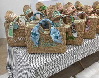 BELLA) Something Blue gifts, personalized, embroidered tote bag