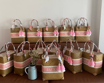 Velmar) Personalized Wicker Beach Bag, Bachelorette Party Gift, Bridesmaid Tote