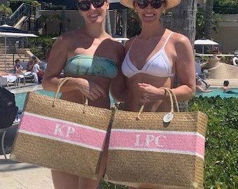 Personalized Straw Beach Bag: Tropical Bachelorette Party Gift