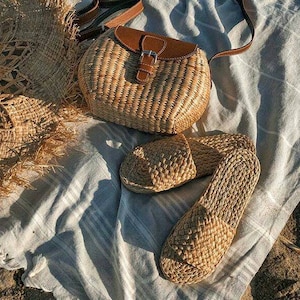 Rieten sandalen sale