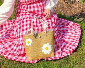 Daisy ) Wildflower wedding favor Cottage Core Bag / Picnic handbags for women small / everyday outfits/ parisian vibes