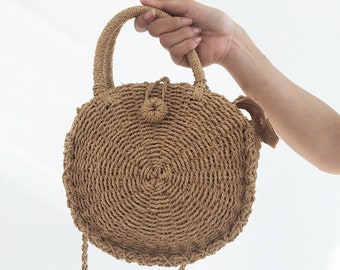 STACEY half Moon Straw Bag  Straw beach tot  Straw handbag  Straw basket  Straw bags  Wicker Bag  quarantine birthday gift
