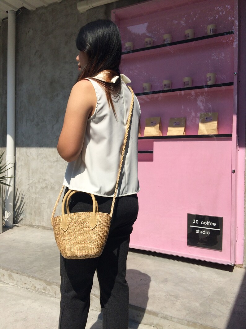 Mini Straw Bag Cross Body Bag /seagrass Bag / Wicker Bag Etsy