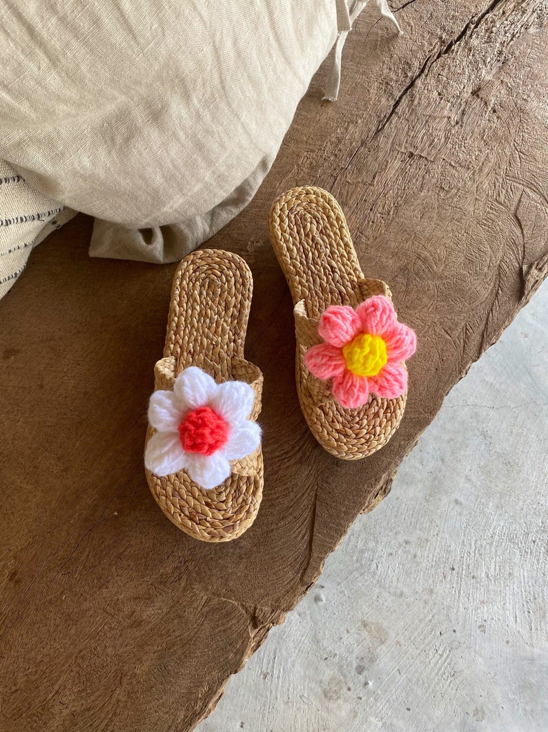 Power Flower Crochet / Greek Sandals / Beach Sandals /flower | Etsy
