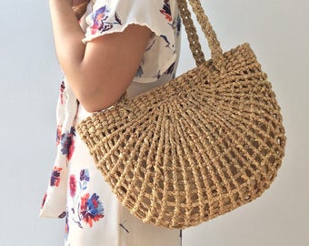 Bridesmaids Totes / Bridesmaids Gift / Straw Bag / Basket bag / Woven Bag / Hand bags / Straw tote / seagrass bag / wicker bag