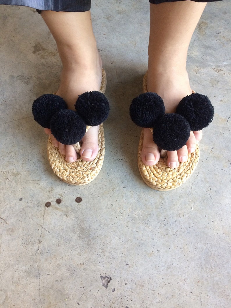 Mickey Shoes / Pom Poms Sandals / Mickey Mouse / Greek Sandals Etsy