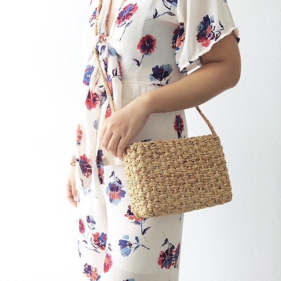 small straw handbag