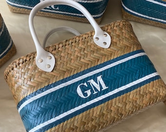 Velmar) Bespoke Beach trip vacation gift / hand weaving towel bag / Brand logo bag / **No Fabric Lining