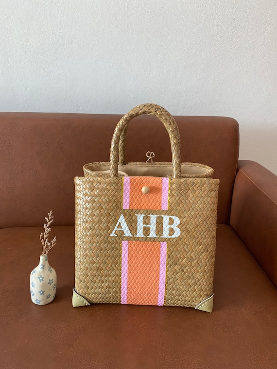 Hand painted monogram tote cheap