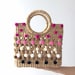 PRE-ORDER (Mama) mini pom pom Woven Bag, Straw Bag, Beach Bag, Straw Hand bags, Straw Tote, Straw purse, Boho Bags seagrass bag wicker bag 