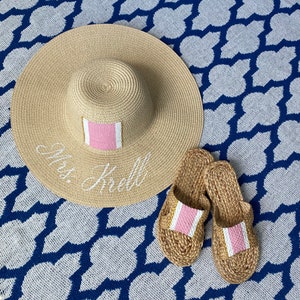 Velmar) Honeymoon Beach hat , personalized gifts, Bachelorette Party Hat, Bridesmaid Gifts, Christmas Gift, Personalized Floppy Hat BOHP