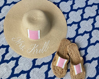 Velmar) Honeymoon Beach hat , personalized gifts, Bachelorette Party Hat, Bridesmaid Gifts, Christmas Gift, Personalized Floppy Hat BOHP