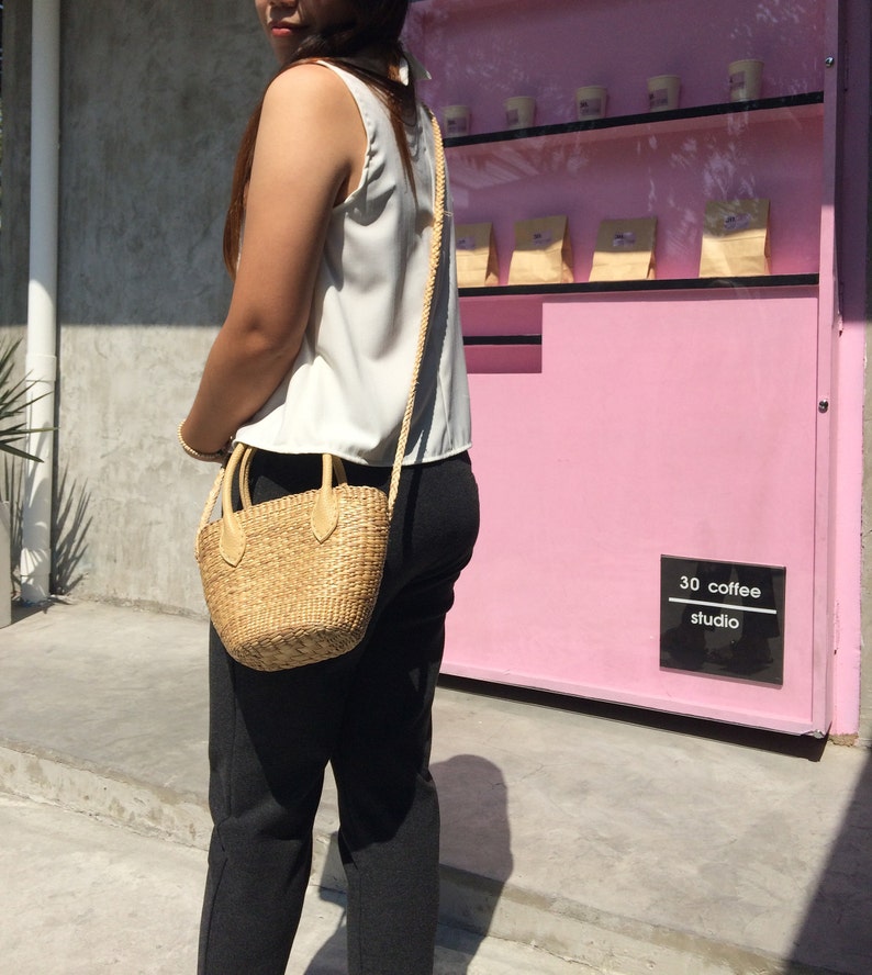 Mini Straw Bag Cross Body Bag /seagrass Bag / Wicker Bag Etsy