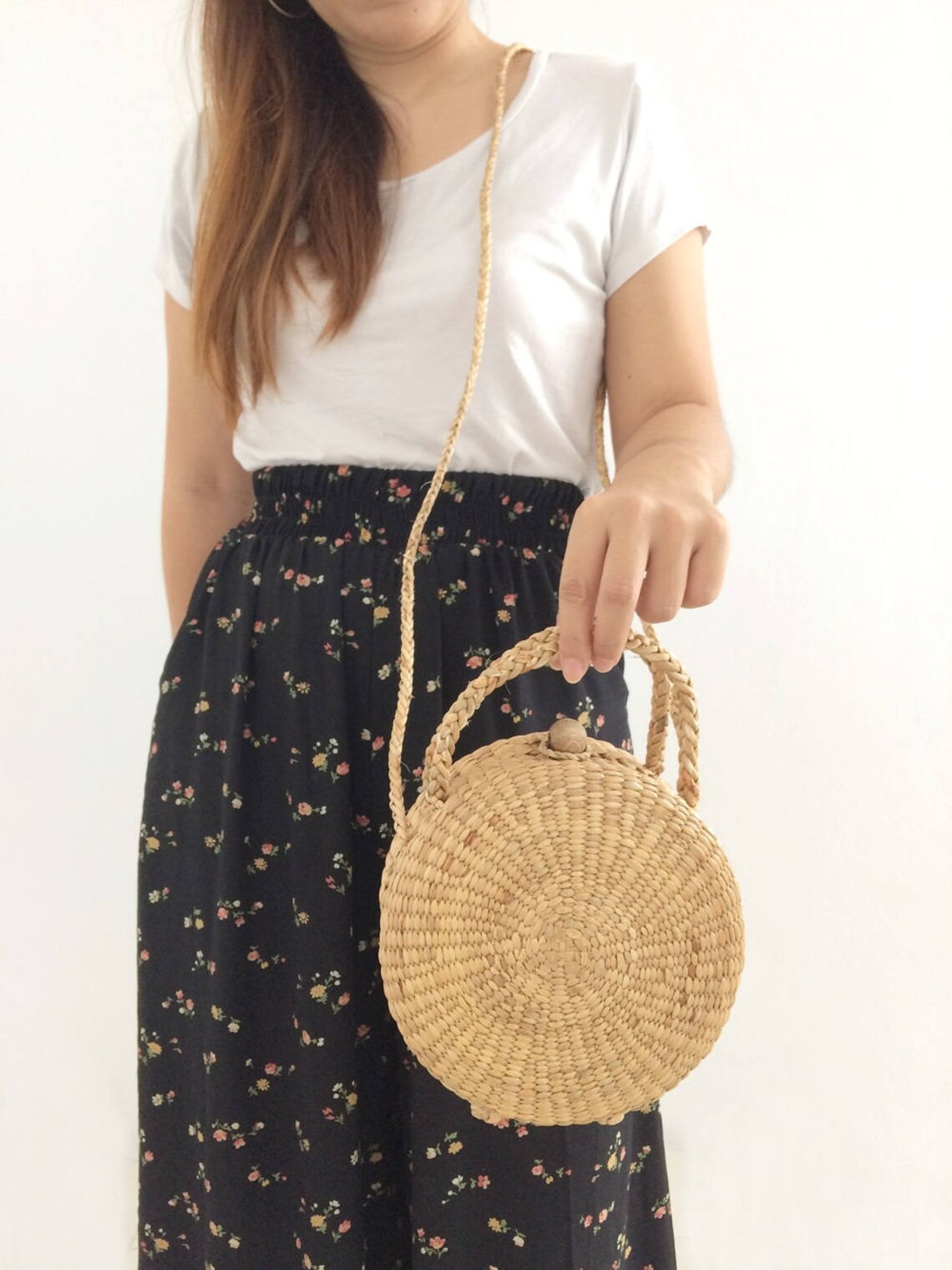 Cute Round straw bag / Straw Bag Monogram / mini straw Bag / Etsy