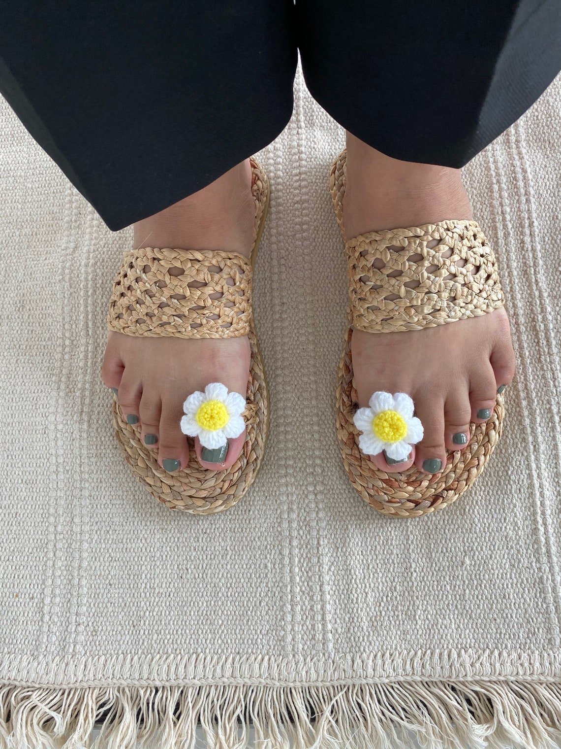Daisy Sandals / Sandals Woman Wedding Pom Poms Relaxing Etsy