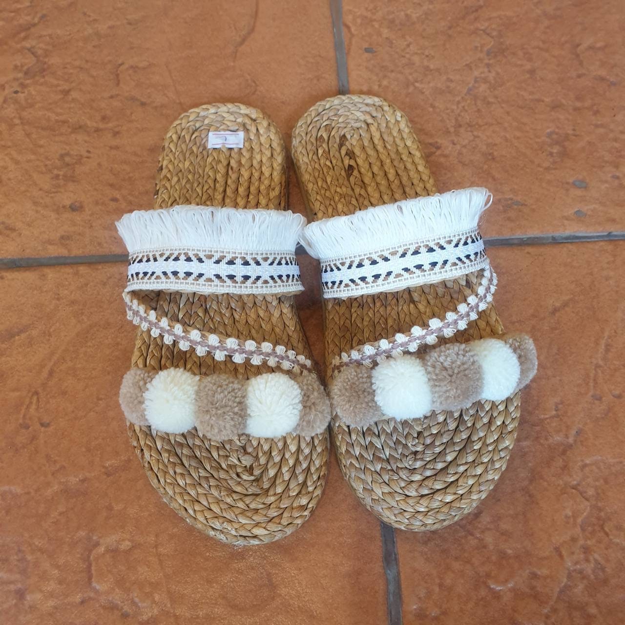 Mules with hotsell pom poms