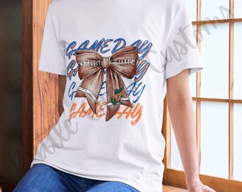 Coquette Sports Game Day PNG Blue and Orange FL