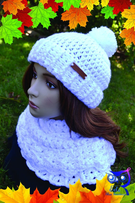 Handmade Crocheted Winter Beanie with Pom Pom and Matching Scarf Set Mustard Colored Crochet Hat and Glove Set - Winter Hat and  main image 2