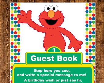 Sesame Street Birthday Guest Book Sign | Etsy
