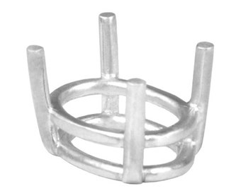 Sterling Silver 4 Prong Oval Basket Setting - C7 Series