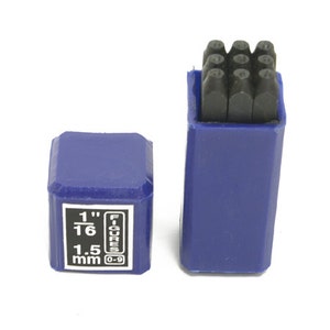 Juego de sellos numéricos de 1/16", 9 piezas para estampar metal - 55-408