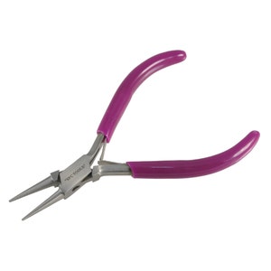Mini 4.75&quot; Purple Round Nose Pliers for Jewelry Making - 46-1032