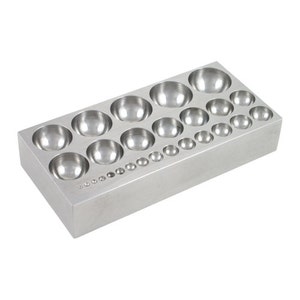 Dapping Block Flat - 27 Depressions for Jewelry Making - 25-055 - FREE Domestic Shipping
