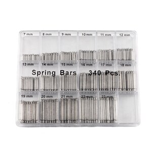 Spring Bar Pins 7 mm - 23 mm Stainless Steel 340 pieces  - 52-538