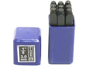 Number Stamp Set 1/8” 9pcs for Stamping Metal - 55-409