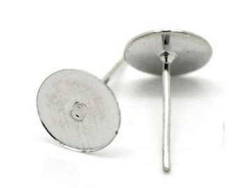Tige de boucle d'oreille avec coussinet plat - Argent sterling - Coussinet de 5,0 mm - 10 pièces - 28-3565-SS
