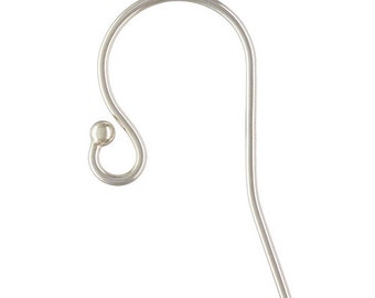 Sterling Silver Earwire, Loop With 1 MM Ball - 29-9843-SS